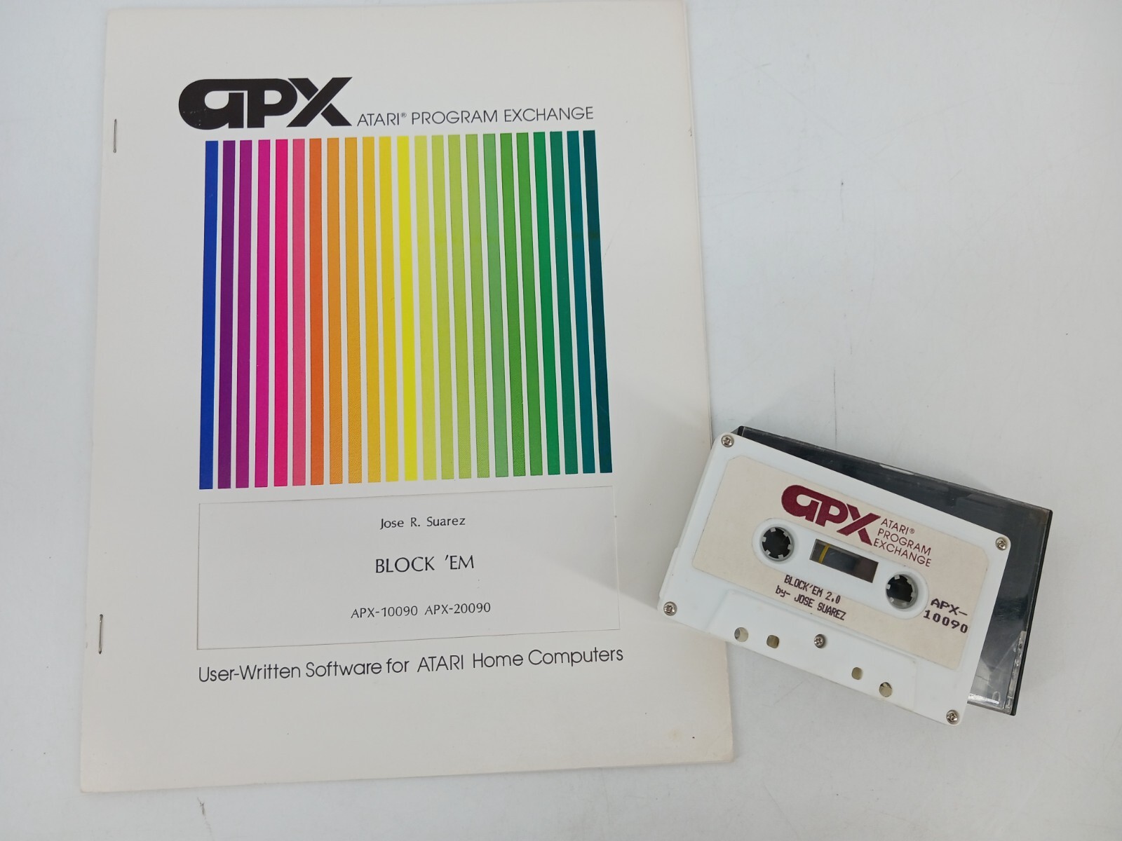 Atari Program Exchange 400 / 800 Block 'Em 2.0 Cassette Tape & Manual ...