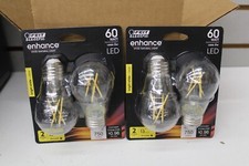 2 Feit Electric 60W Enhance Dimmable LED Bulb in Daylight E26 A15 2pk 4 total 