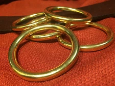 1.5" I.D. x 6mm Solid Brass Cast O Rings for Belts Tack SCA LARP Medieval Faire