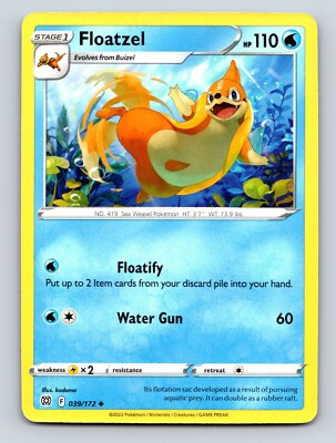 Floatzel HP 110 Floatify Water Gun Attack Rarity Blue Pokémon