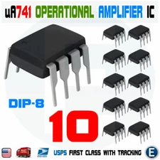 10pcs UA741CN UA741 LM741 IC ST STMicroelectronics DIP-8 Operational Amplifier