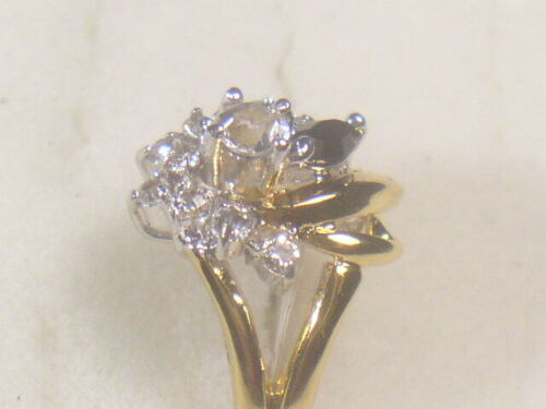 #..SZ'S 5,6,,9,10 RING DESIGNER VINTAGE WITH BLACK SWAROVSKI CRYSTAL DA072 - Picture 2 of 4