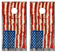 Distressed American Flag Cornhole Board Decal Wraps FREE LAMINATION 949