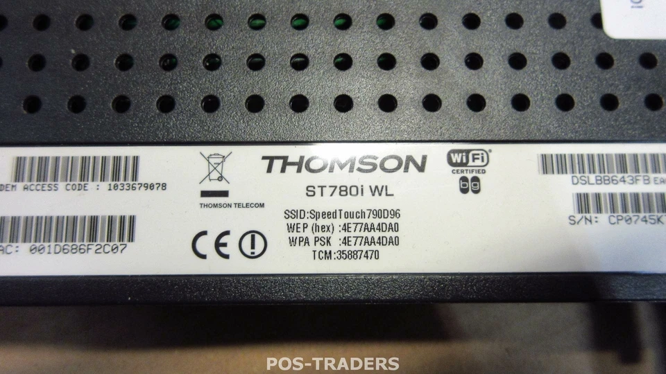 Router WiFi Thomson Speedtouch ST780i WL 4-Port VoIP DSL Modem INCL PSU + ANTENN - Image 3 of 3