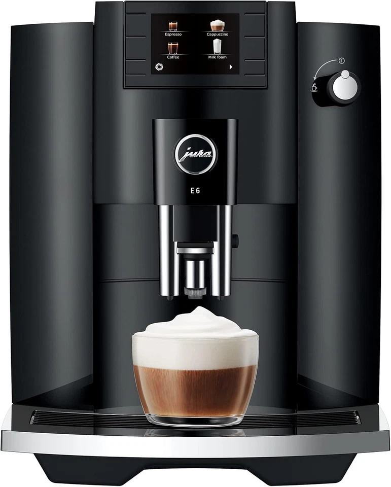 Jura E6 Piano Black – Factory Refurbished Automatic Coffee & Espresso Machine