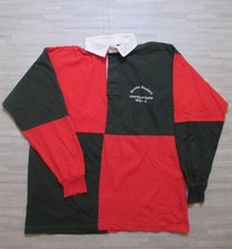 Vintage 90s Front Row Rugby Polo Shirt Mens XL Red Green Spooter Shooters Exeter