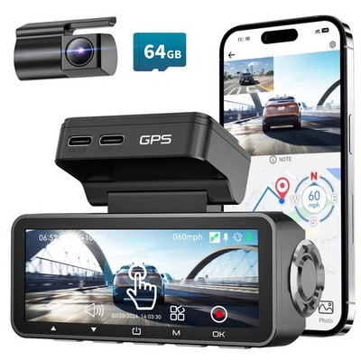 Dash Cam Front Rear, IMX415 Sensor 4K 30fps/2K 60fps+1080p, Touch S... Fast Ship