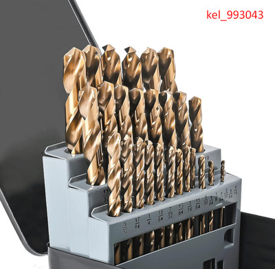 M35 5% Cobalt Drill Bits Set 29PCS (1/16''-1/2''), Straight Shank Jobber Drill Bit