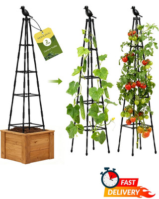 2 Pack 65in Garden Trellis Obelisk Rustproof Adjustable Vine Support Indoor Outd
