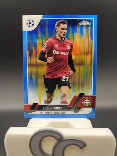 2022-23 Topps Chrome UEFA Florian Wirtz Blue &amp; Gold /75 Seismic Refractor #27 SP