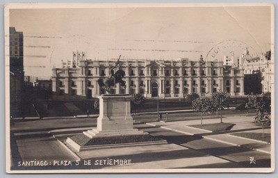 SANTIAGO Chile Plaza 5 de Setiembre RP Postkarte, gestempelt 1931