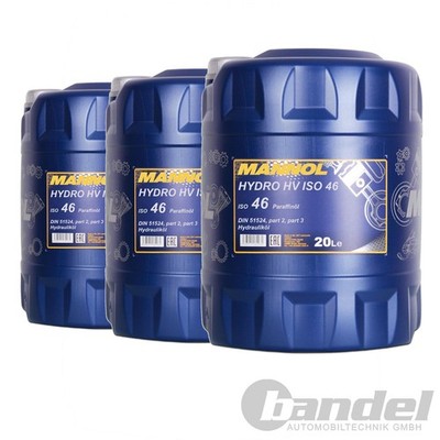 3x 20 LITER MN HYDRO HV ISO 46 MANNOL ZINC FREE HYDRAULIKÖL