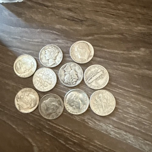 New Listing90% Silver Dimes Lot Of 10 Pre 1964