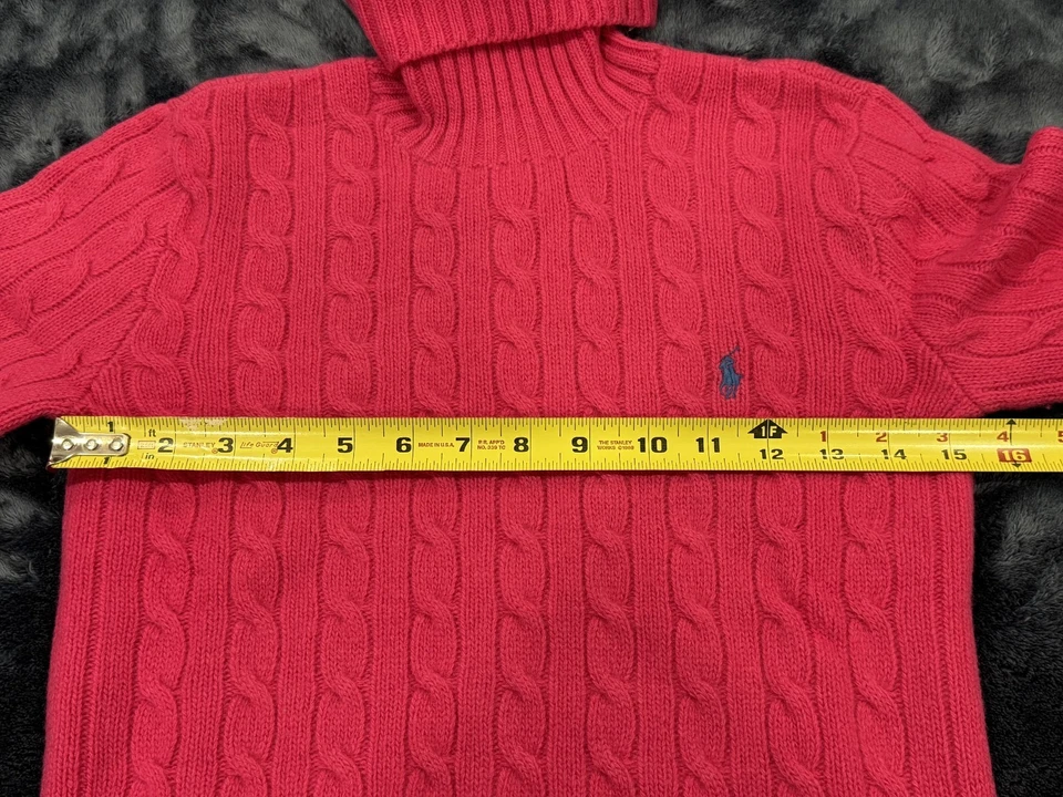 Suéter Ralph Lauren Mujer Cuello Tortuga Rosa Manga Larga Lana Cachemira S, 900121 Foto 4 de 4