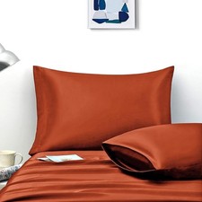 Satin Pillowcase Queen Set of 2, 20" x 30" Ultra Soft Silky Satin Pillow Cases