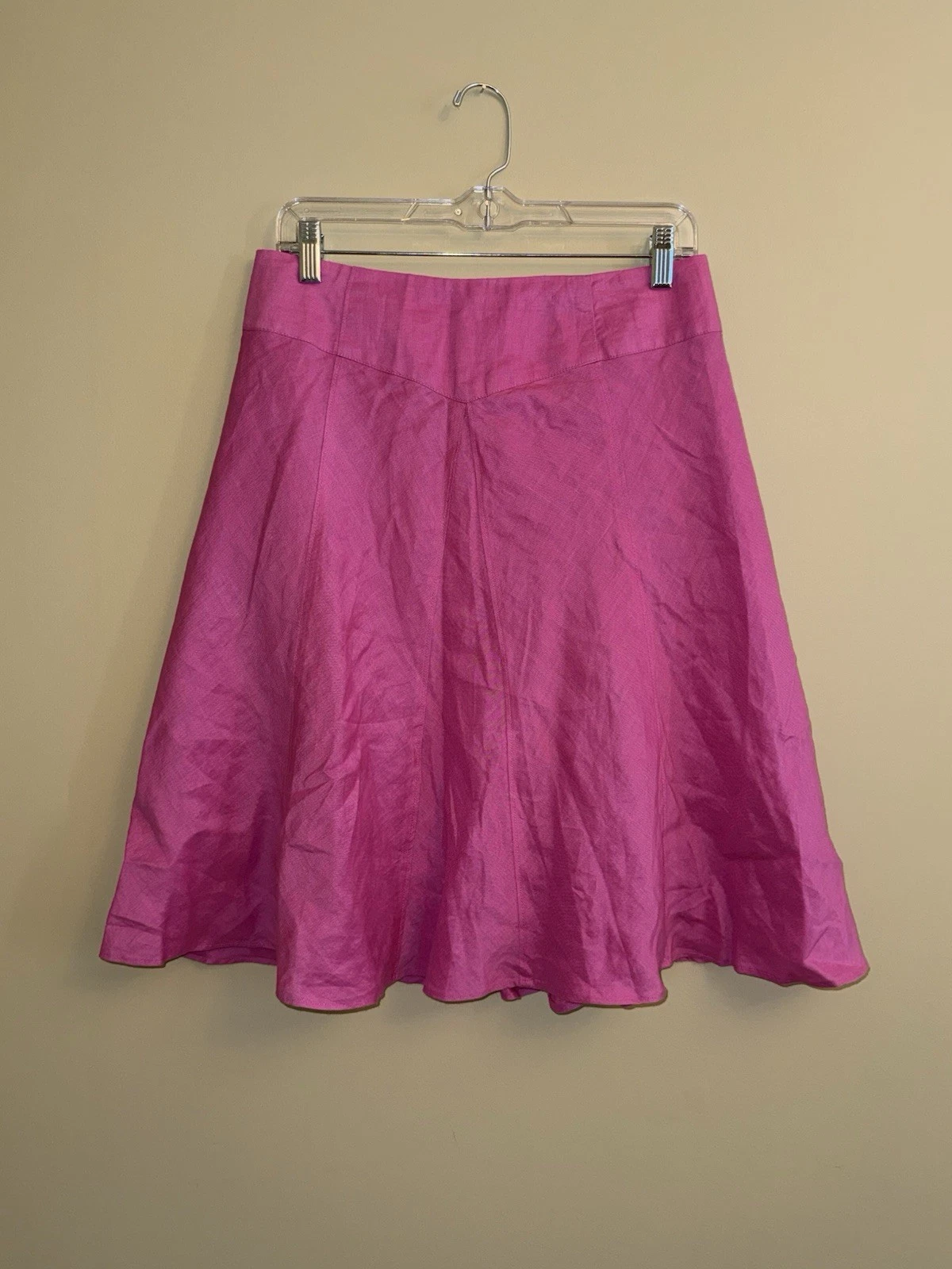 Allison Taylor 100% Linen A-line Skirt Pink Size 8 Flowy Feminine Ethereal Chic