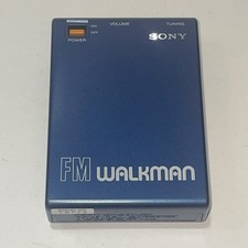 SONY WALKMAN SRF-40W FM RADIO - Blue Tested DAMAGED BATTERY DOOR