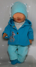 5tlg Handmade Jacke Pullover Schuhe Hose Set Puppenkleidung Re born Baby 43cm-46