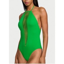 Victoria's Secret VS Archives Swim Strappy High-Neck One-Piece Green Swimsuit XS