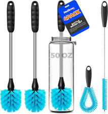 4 Pack Bottle Brush Set, 14.5" Long Handle Stainless Steel Bottle Cleaner Brush,