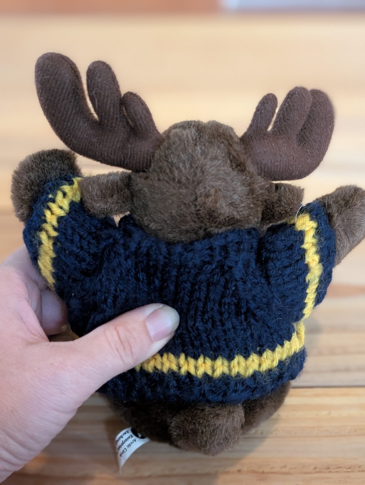Alaska Moose Plush Stuffed Animal W/ Knit Sweater Artic Circle Enterprises Brown