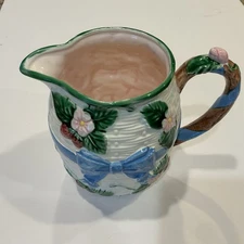 THE HALDON GROUP PITCHER BASKETWEAVE BOW 1985 6 INCH