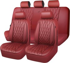 Fundas Para Asientos De Automovil Color Rojo Borgo a Puro Juego Combinado NUEVO.
