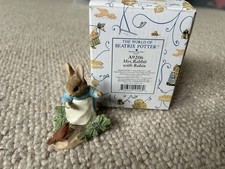 Mrs Rabbit With Robin Beatrix Potter Border Fine Arts Miniature Figurine
