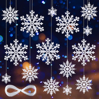 24 StüCk Schneeflocken Deko Weihnachten, WeißE Christbaumschmuck WeihnachtsanhäN