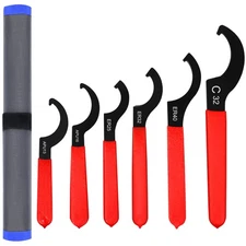 Universal Spanner Wrench Set 6Pcs Steel Adjustable Shock Wrench Coilover Span...