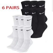 NEW Nike Dri-Fit 6-Pair Crew Socks - Cushioned for Gym & Sport, Unisex **
