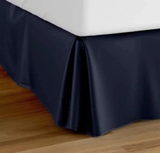 Cosy House Full Size Pleated Soft Bed Skirt w/ 14” Drop - 1500 Series Navy Blue