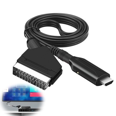 SCART zu HDMI Kabel: All in One Konverter, Adapter für Full HD 1080P/720P Video 