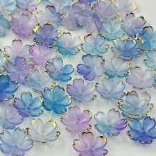 100pcs Acrylic Flower Beads, 19mm Cherry Blossom Plastic Gradient Flower Spacer