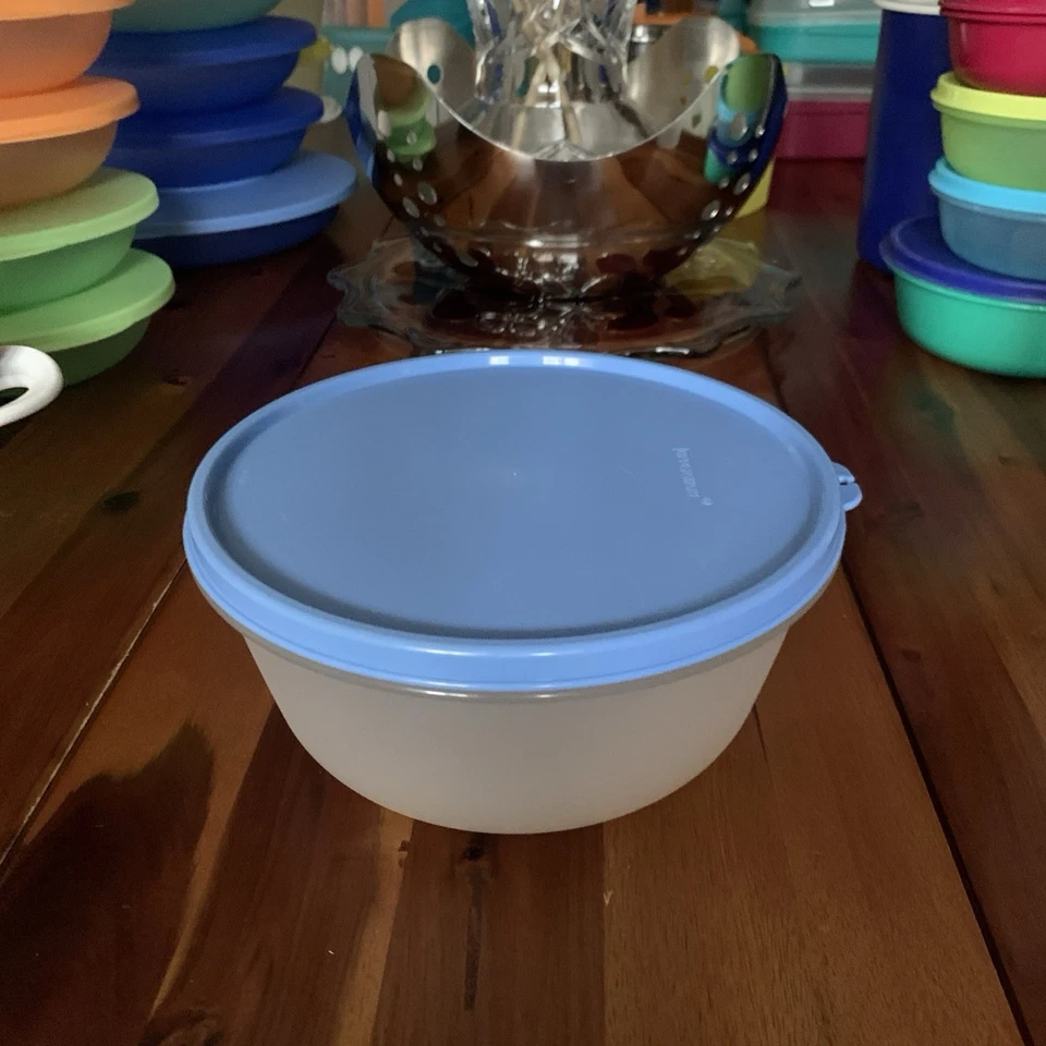 Tupperware Clarissa Schüssel Set ,Behälter Set,Klar / Blau 1.5L,Ø19cm.x10cm.H - Bild 3 von 4
