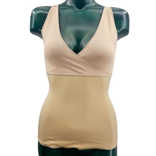 Spanx Hide & Sleek Criss Cross Cami Nude Beige Shapewear Top Women's Size S 3172