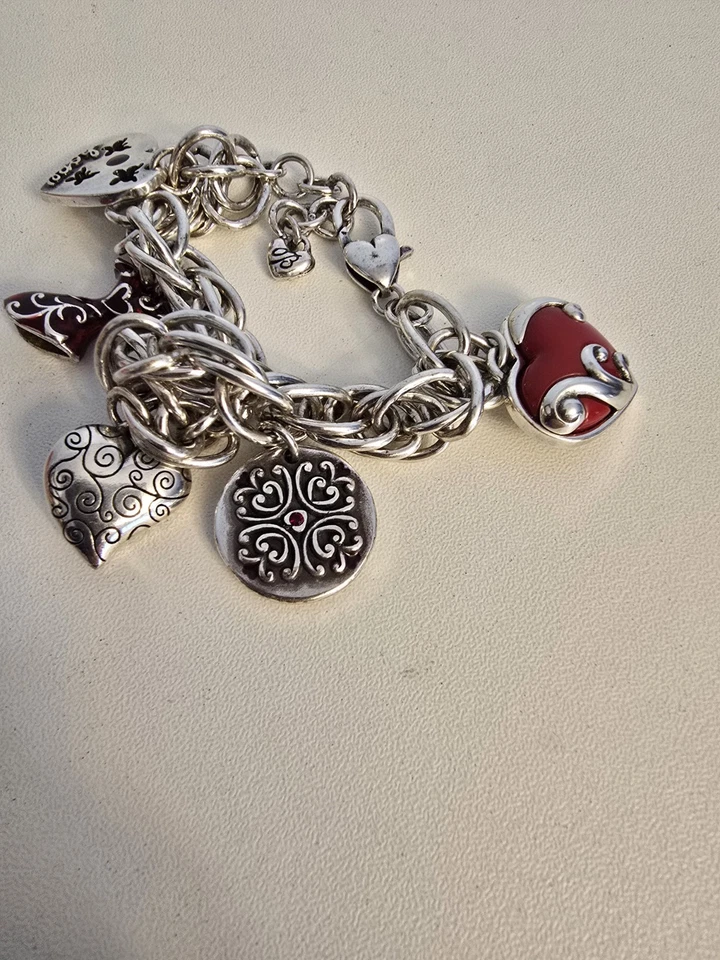 Brighton Go Rojo Corazón Coraje Amor Esperanza Sueño Dije Pulsera Vestido Grueso 8" Foto 4 de 4