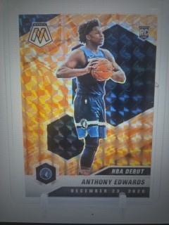 ANTHONY EDWARDS 2020-21 MOSAIC REACTIVE ORANGE ROOKIE RC 261 TIMBERWOLVES Q0014
