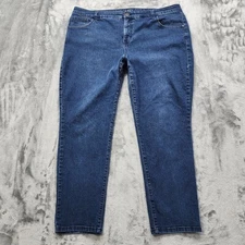 Style&Co Jeans Womens 20W Blue High Rise Slim Leg Straight Stretch Denim Casual