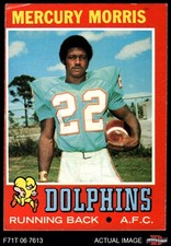 1971 Topps #91 Mercury Morris Dolphins RC West Texas St 3 - VG