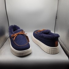 Skechers Cozy Ojai Moccasin Slippers Women's 8W Blue Navy A229