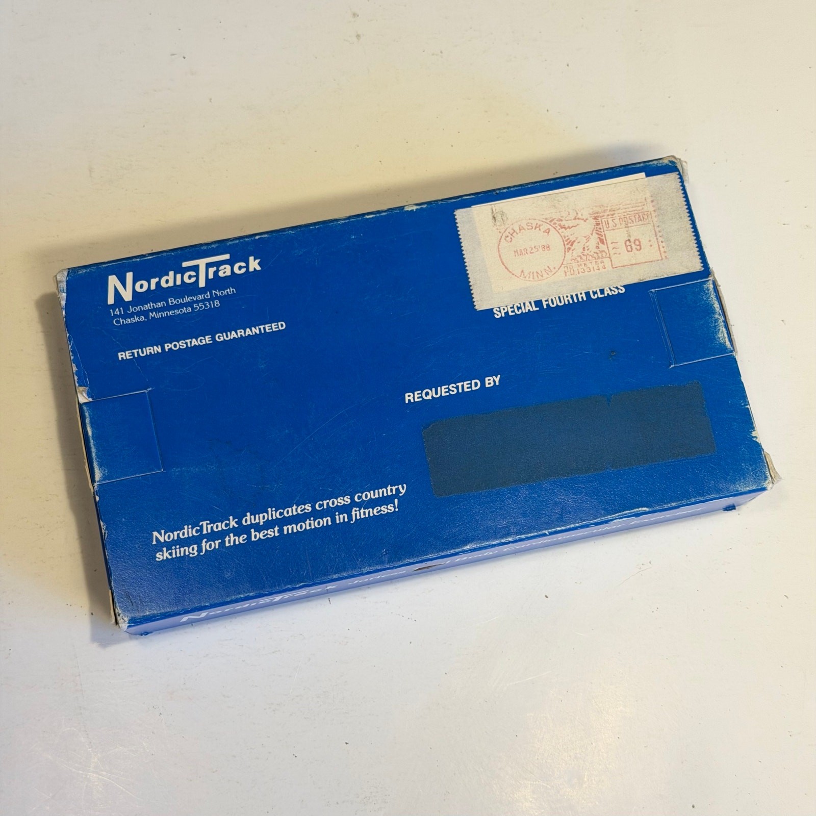 NordicTrack VHS Cardio Exercise Promo Tape 1986 Mailer Box Vintage
