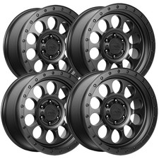 Set Of 4 Lock Off-road 50cal 17x9 6x5.5 0mm Matte Black Wheels Rims 17 Inch