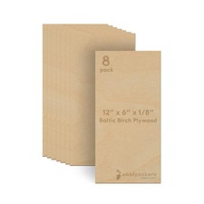 3 mm Baltic Birch Plywood 1/8 x 6 x 12 Inch, Box of 8 B/BB Grade Craft Wood, ...
