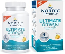Nordic Naturals Ultimate Omega Lemon 1280mg 90ct Fish Oil EPA DHA Heart Brain