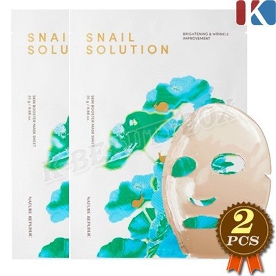 NATURE REPUBLIC Snail Solution Skin Booster Mask Sheet 25g Premium Maske...