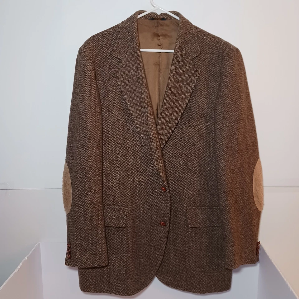 Abrigo Deportivo Pendleton Años 70 De Colección Lana Virgen Para Hombre 46L Marrón Tweed Espiga Foto 2 de 4