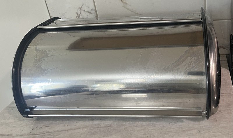 Vintage Sliding Door Silver Metal Bread USED/GOOD