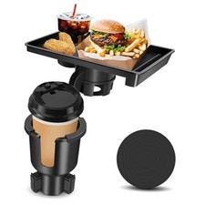 Car Cup Holder Tray, Cup Holder Expander, 2 in 1 Detachable Car Food Tray