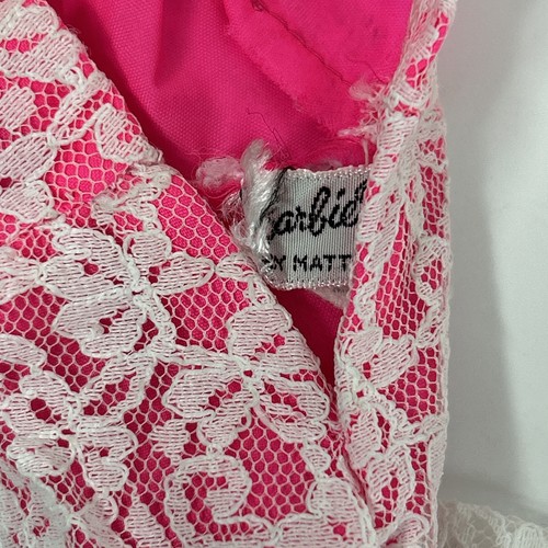 Vtg Barbie #1823 Jump Into Lace Outfit 1968 Hanger Shoes Handbag Purse Hot Pink